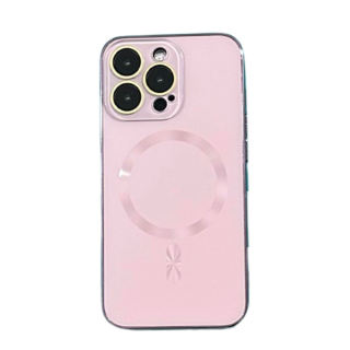 Husa MagSafe AG Glass Shockproof cu protectie camera pentru iPhone 12, Chanel Pink Mat