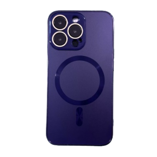 Husa MagSafe AG Glass Shockproof cu protectie camera pentru iPhone 12, Deep Purple Mat