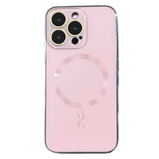 Husa MagSafe AG Glass Shockproof cu protectie camera pentru iPhone 16, Chanel Pink Mat