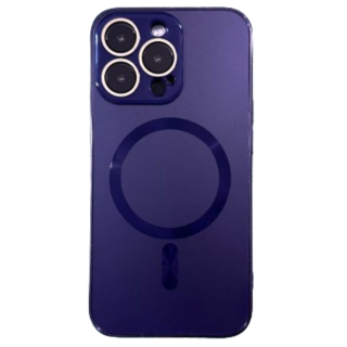 Husa MagSafe AG Glass Shockproof cu protectie camera pentru iPhone 16, Deep Purple Mat