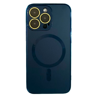 Husa MagSafe AG Glass Shockproof cu protectie camera pentru iPhone 16, Navy Blue Mat