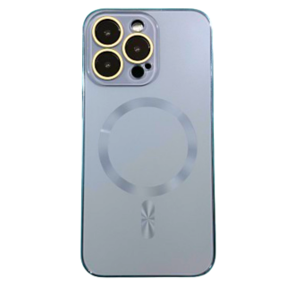 Husa MagSafe AG Glass Shockproof cu protectie camera pentru iPhone 16 Plus, Sierra Blue Mat