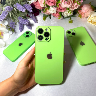 Husa Pentru Iphone 11 Pro Sticla si Silicon, Green-Lite