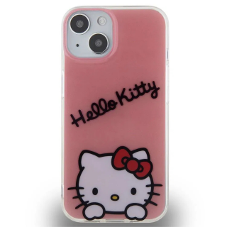 Husa pentru iPhone 13 Hello Kitty IML Head Logo Case, Pink