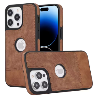 Husa pentru iPhone 15 Plus din Piele, New Business, Brown Mat