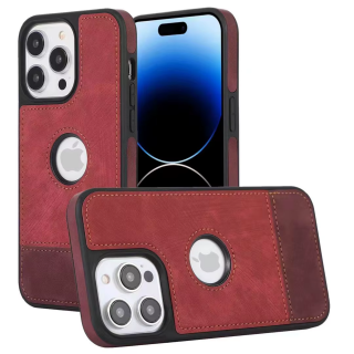 Husa pentru iPhone 15 Plus din Piele, New Business, Rosu Mat