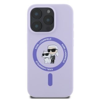 Husa pentru iPhone 15 Pro Max Karl Lagerfeld Silicone Ring MagSafe (KLHMP15XSCMKCRHU) KarlChoupette, Purple