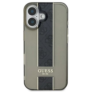 Husa pentru iPhone 16 Guess IML Middle 4G Stripe, Black
