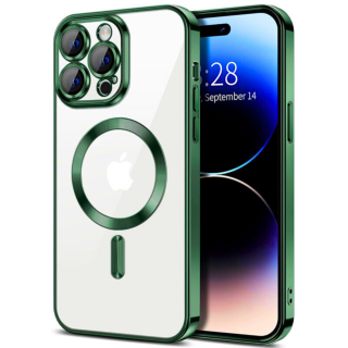 Husa pentru iPhone 16, Luxury MagSafe Anti-Shock cu Protectie Lentile Camera, Green