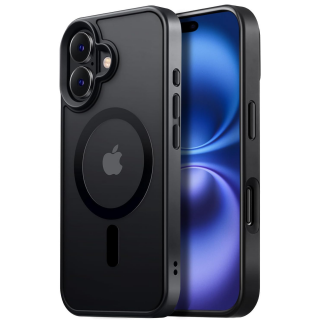 Husa pentru iPhone 16, MagSafe, Drop Resistant Shockproof, Matte Skin Black