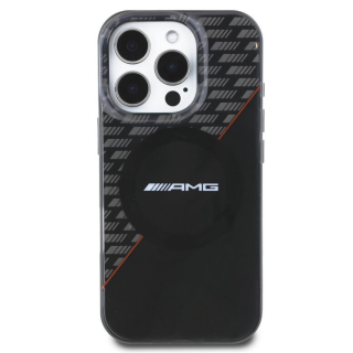 Husa pentru iPhone 16 Pro AMG Rhombs MagSafe, Black Red