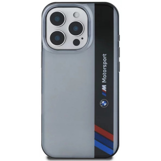 Husa pentru iPhone 16 Pro BMW IML Motorsport Vertical Stripe, Grey