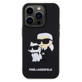 Husa pentru iPhone 16 Pro Karl Lagerfeld 3D Rubber Karl and Choupette, Black