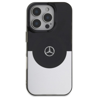 Husa pentru iPhone 16 Pro Max Mercedes PC TPU Double Layer MagSafe, Black Silver