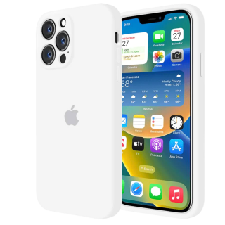 Husa pentru iPhone 16 Pro Max, Silicon cu Protectie Camera, Alba