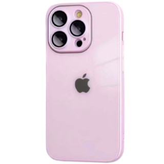 Husa pentru iPhone 16 Pro Max, Sticla si Silicon cu Protectie Lentile Camera, Pink-Glossy