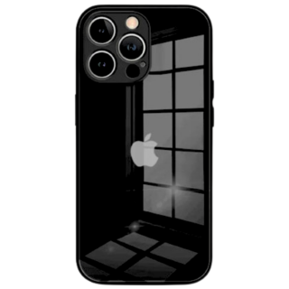 Husa pentru Iphone 16 Pro Max, Sticla si Silicon, Neagra