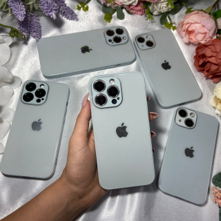 Husa Pentru Iphone 16 Pro, Sticla si Silicon, Blue-Grey