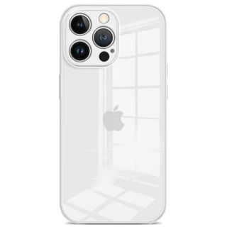 Husa Pentru Iphone 16, Sticla si Silicon, Alba