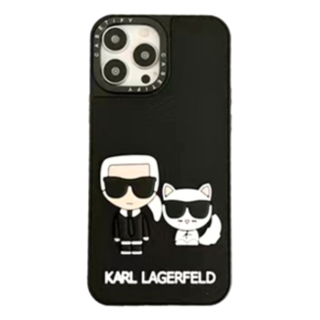 Husa Premium Karl Lagerfeld pentru iPhone 13, Negru Mat