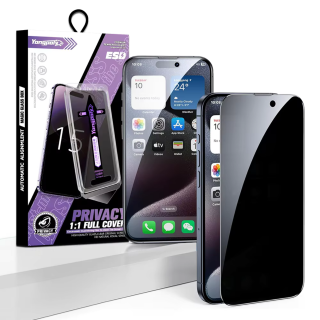 Kit Folie Privacy Auto Aliniere si Auto Curatare pentru iPhone 11  XR