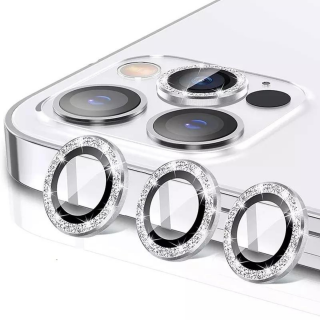 Protectie Camera Diamond Style Silver pentru iPhone 12 Pro Max