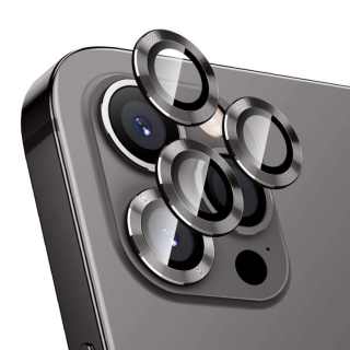 Protectie Camera Metal Style Black pentru iPhone 16 Pro Max