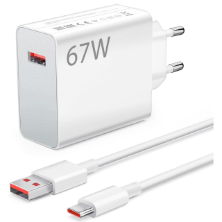 Set Incarcator Retea Super Fast Charger 67W  + Cablu USB to Type-C, 1m