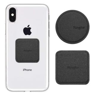 Set Placute metalice pentru suporturi magnetice auto, PU Leather Cover Metal Plate, Black