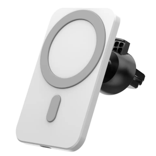 Suport MagSafe Auto cu Incarcare Wireless pentru iPhone, Alb