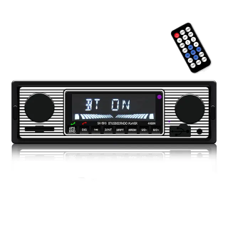 Casetofon Auto MP3 Player, Stil Vintage cu Bluetooth, AUX, Card SD, Universal 1DIN