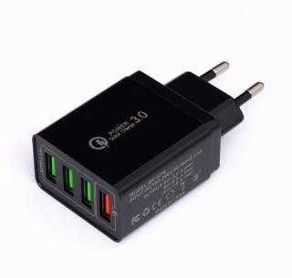 Incarcator USB 4 Porturi, Fast Charging 3.0, 5V 3A, 9V 2A, 12V 1.5A ,   Model BK-376