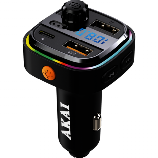 Modulator FM Akai FMT-26BT cu Bluetooth 5.3, USB-A, USB-C si Afisaj LED
