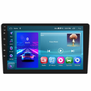 Navigatie auto universala, Tableta 10.1 inch, 2DIN, 2GB RAM, 64GB ROM, Android Auto Cablu, Carplay Wireless, GPS, Bluetooth 4.0, Radio FM, Touchscreen