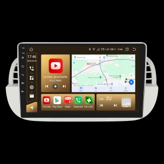 Navigatie FIAT 500 (2007-2015), Android 12, 8GB RAM 128GB, SLOT SIM 4G, DSP, Carplay si Android auto, ecran 9 inch alb