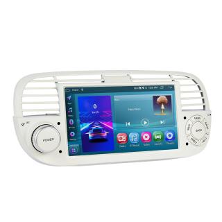 Navigatie Fiat 500 (2007-2015) cu Android 13, 2GB 64GB, Carplay si Android Auto Wi-fi, ecran 7 inch Rama Alba