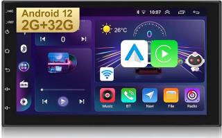 Navigatie GPS, 2DIN, Universala 2GB RAM 32 GB ROM, Android 12, cu Carplay si Android Auto Wireless, WiFi, Youtube, Waze