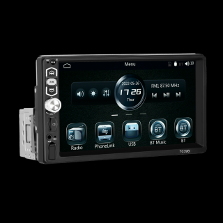 Navigatie MP5 Player Auto 1DIN Universal, CarPlay si Android Auto, Bluetooth, USB frontal, RCA Subwoofer, ecran 7 Inch