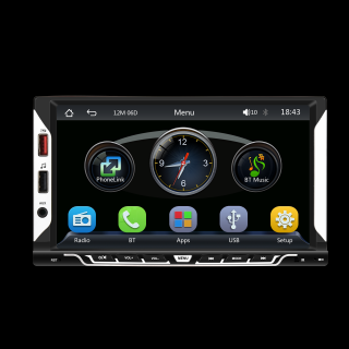 Navigatie MP5 Player Auto 2DIN Universal, cu Carplay si Android Auto Wireless, Bluetooth, USB. 4x60W, ecran tactil 7 inch