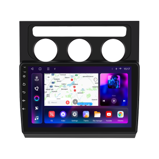 Navigatie Touran 1 (2003-2010) cu Android 12, 4GB RAM 64GB ROM, SIM 4G, DSP, CarPlay si Android Auto Wi-fi, Youtube, Waze, ecran HD 10.1 Inch Rama neagra