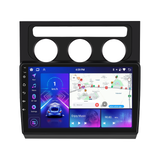 Navigatie Touran 1 (2003-2010) cu Android 13, 4GB RAM 64GB ROM, DSP, CarPlay si Android Auto Wi-fi, Youtube, Waze, ecran HD 10.1 Inch Rama neagra