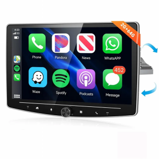 Navigatie universala 1DIN, 2GB 64GB, CarPlay si Android Auto wi-fi, Bluetooth, USB, Waze, Youtube, ecran rotativ 180  , 10.1 Inch