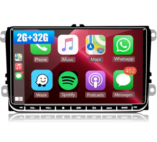 Navigatie Volkswagen, Skoda, Seat cu Android 12, 2GB RAM 32 GB ROM, CarPlay si Android Auto, Ecran de 9 Inch, dedicata Golf 5, Golf 6, Jetta, Passat B6, CC, B7, Polo, Tiguan, Touran, Skoda, Seat