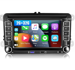 Navigatie Volkswagen Skoda Seat cu Android 12, Carplay, 2GB RAM 32GB ROM, Ecran de 7 Inch, dedicata Golf 5, Golf 6, Jetta, Passat B6, CC, B7, Polo, Tiguan, Touran, Skoda, Seat
