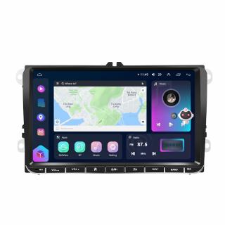 Navigatie Volkswagen Skoda Seat cu Android 13, 8GB 128G, SLOT SIM 4G, CarPlay si Android Auto, dedicata Golf 5, Golf 6, Jetta, Passat B6, CC, B7, Polo, Tiguan, Touran, Skoda, Seat ecran QLED 9 inch