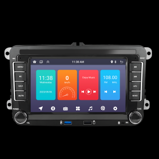 Navigatie Volkswagen Skoda Seat cu Android, Ecran de 7 Inch, 7 culori, 2x USB Frontal, dedicata Golf 5, Golf 6, Jetta, Passat B6, CC, B7, Polo, Tiguan, Touran, Skoda, Seat