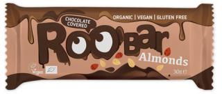Baton cu migdale invelit in ciocolata bio - 30g Roobar
