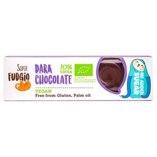 Baton de ciocolata neagra fara zahar adaugat bio 40gr Super Fudgio
