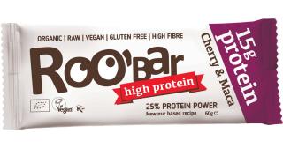 Baton proteic cu cirese si maca raw bio - 60g Roobar