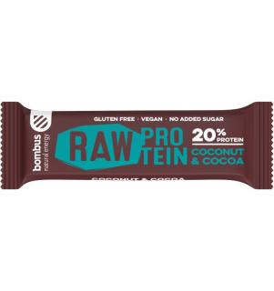 Baton proteic cu nuca de cocos si cacao, 20% proteine, 50 gr Bombus